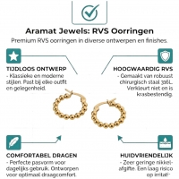 Goudkleurige Bolletjes Oorringen - Schakel Design 18mm -