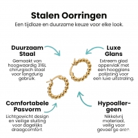 Goudkleurige Bolletjes Oorringen - Schakel Design 18mm -