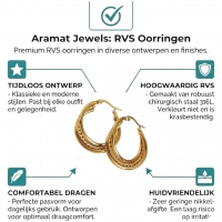 Triple Oorringen Goudkleurig - Gedraaid Design 25mm -