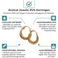 Triple Oorringen Goudkleurig - Gedraaid Design 25mm -