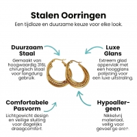 Triple Oorringen Goudkleurig - Gedraaid Design 25mm -