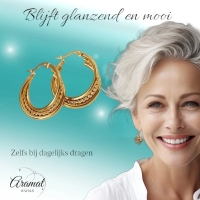 Triple Oorringen Goudkleurig - Gedraaid Design 25mm -