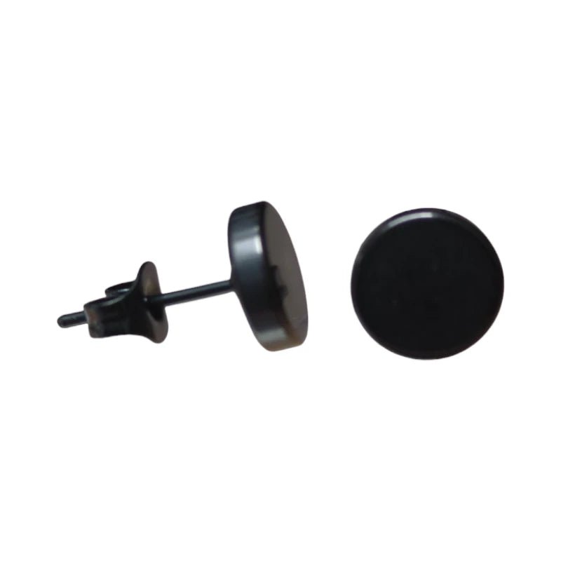 Ronde Zwarte Oorknopjes 5mm &acirc;&euro;&ldquo; RVS -