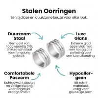 RVS Brede Creolen Zwart 20mm - Stoere Hoepel Oorbellen -