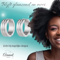 RVS Brede Creolen Zwart 20mm - Stoere Hoepel Oorbellen -