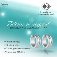 RVS Brede Creolen Zwart 20mm - Stoere Hoepel Oorbellen -