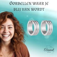 RVS Brede Creolen Zwart 20mm - Stoere Hoepel Oorbellen -
