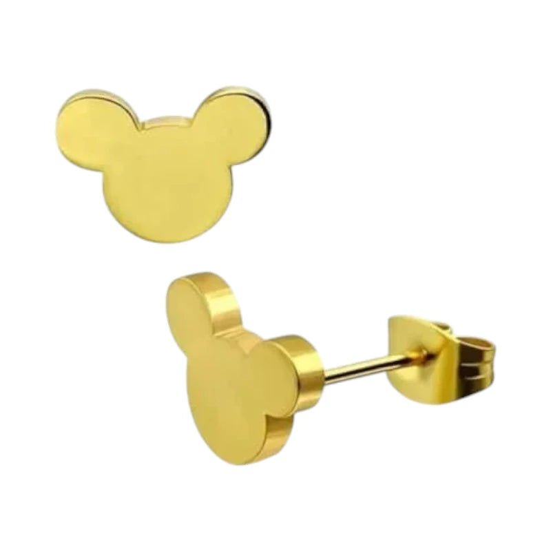 Goudkleurige Mickey Mouse Oorbellen &acirc;&euro;&ldquo; 8mm RVS -