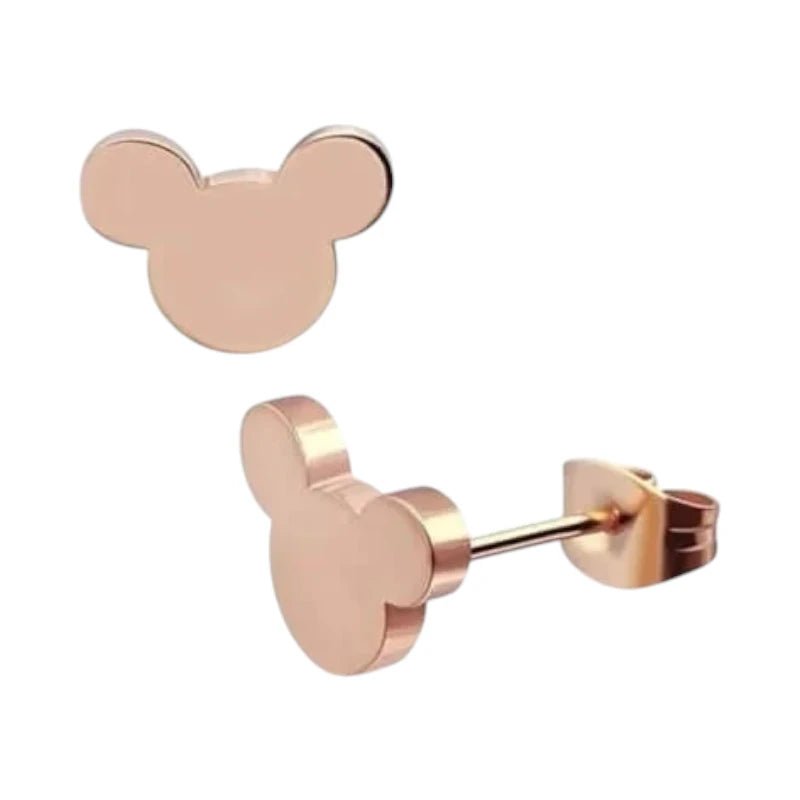 Ros&Atilde;&copy;kleurige Mickey Mouse Oorbellen &acirc;&euro;&ldquo; 8mm RVS -