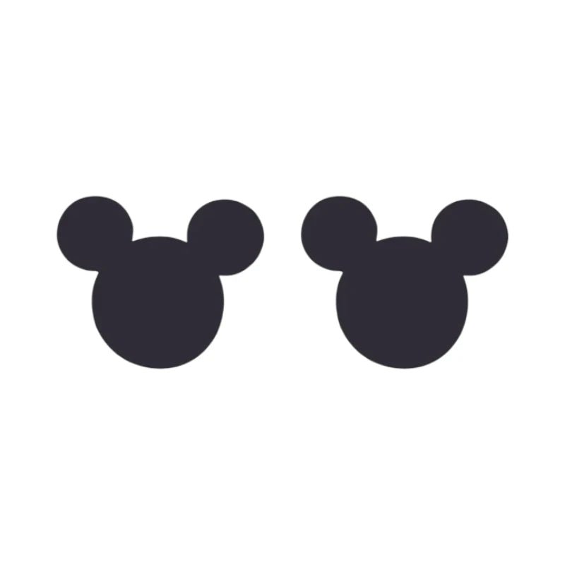Mickey Oorbellen Zwart Staal | 8mm -
