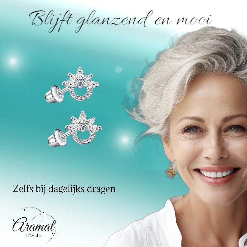 Stalen zirkonia Oorbellen 10mm -schroefsluiting -