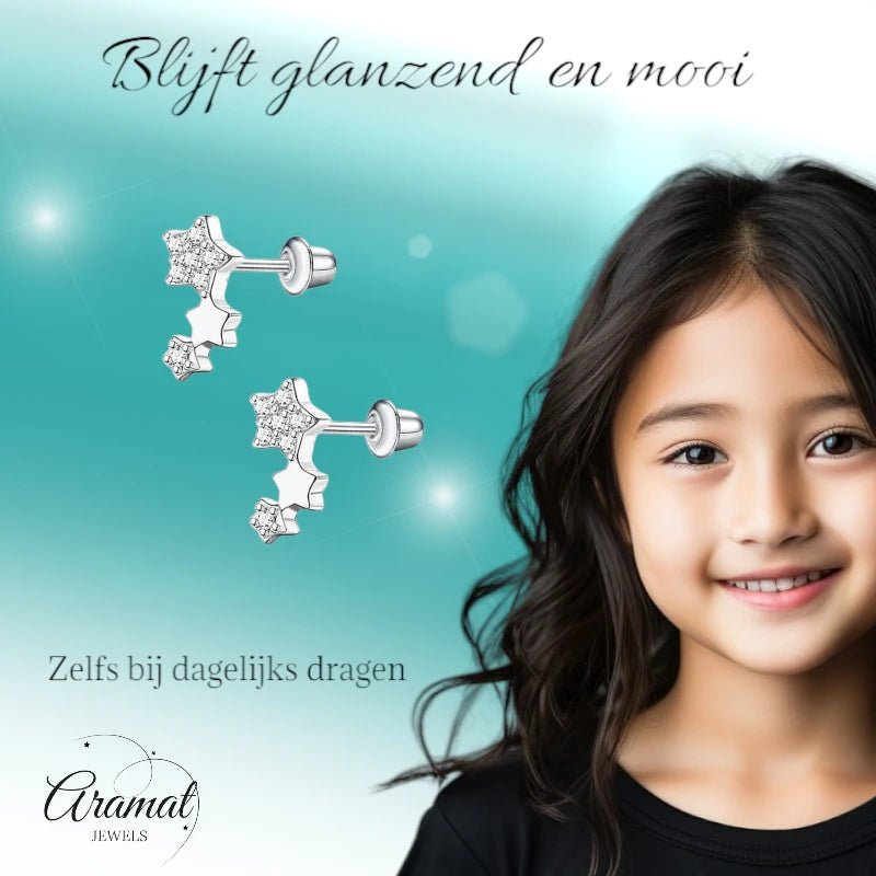 Kinderoorbellen sterren RVS 10x6mm - Schroefsluiting -