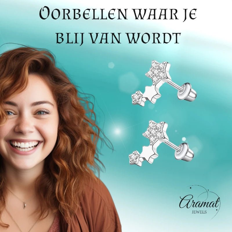 Kinderoorbellen sterren RVS 10x6mm - Schroefsluiting -