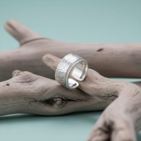 Brede Damesring met Motief | 9mm - Stainless Steel -