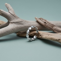 Dames Schakelring met Hartjesrand | 5mm - RVS -