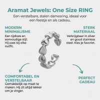 Dames Schakelring met Hartjesrand | 5mm - RVS -