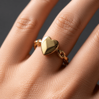 Stijlvolle Dames Schakelring met Hartje | 8mm - RVS -