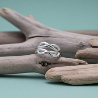 Brede Damesring met Geknoopt Motief | RVS - One Size -