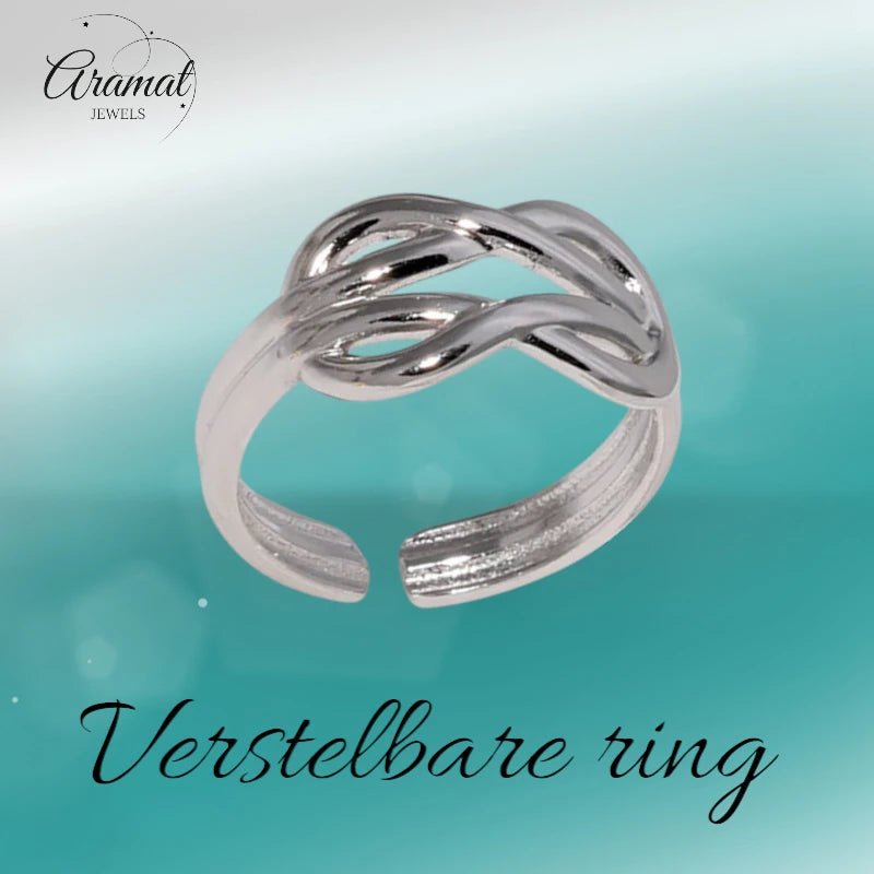 Brede Damesring met Geknoopt Motief | RVS - One Size -