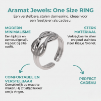 Brede Damesring met Geknoopt Motief | RVS - One Size -