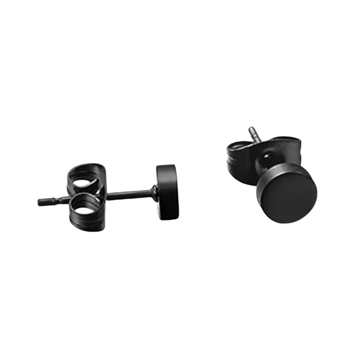 Ronde Zwarte Zweerknopjes 4mm &acirc;&euro;&ldquo; RVS -