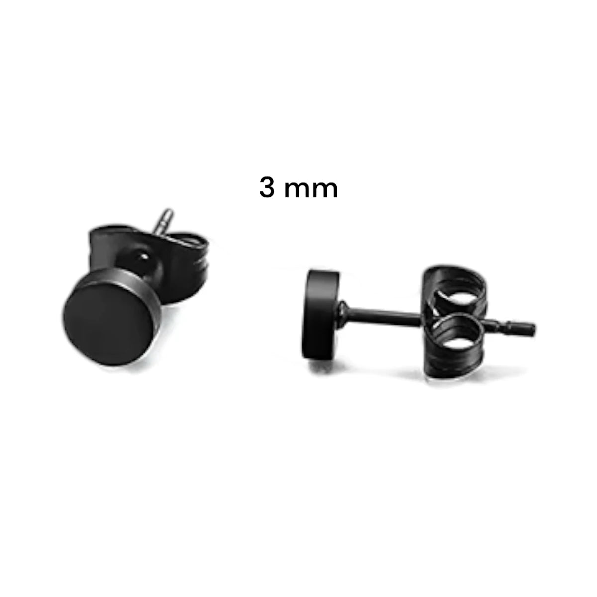 Zwarte Zweerknopjes RVS &acirc;&euro;&ldquo; 3mm | Mini Oorknopjes -