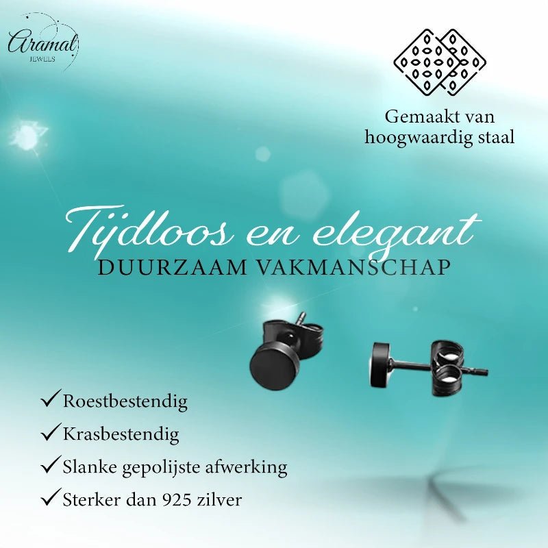 Zwarte Zweerknopjes RVS &acirc;&euro;&ldquo; 3mm | Mini Oorknopjes -