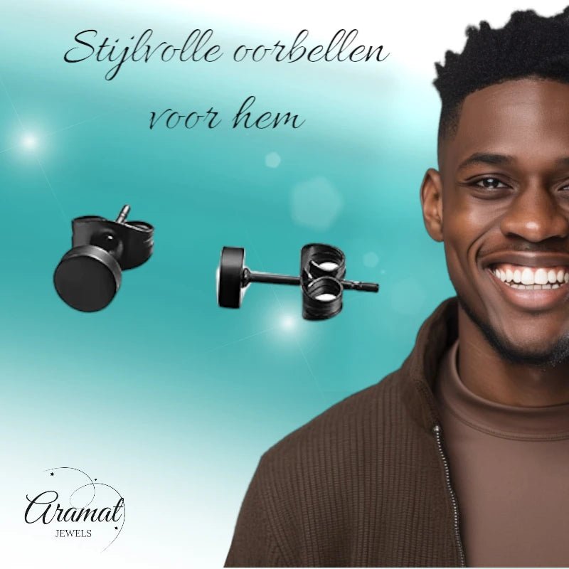 Zwarte Zweerknopjes RVS &acirc;&euro;&ldquo; 3mm | Mini Oorknopjes -