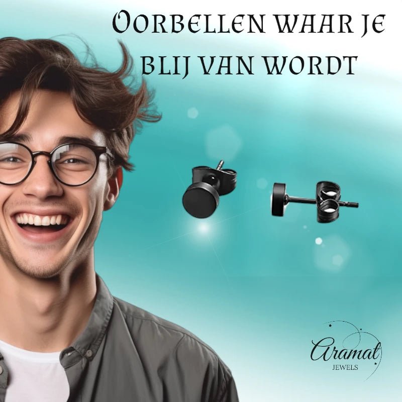 Zwarte Zweerknopjes RVS &acirc;&euro;&ldquo; 3mm | Mini Oorknopjes -