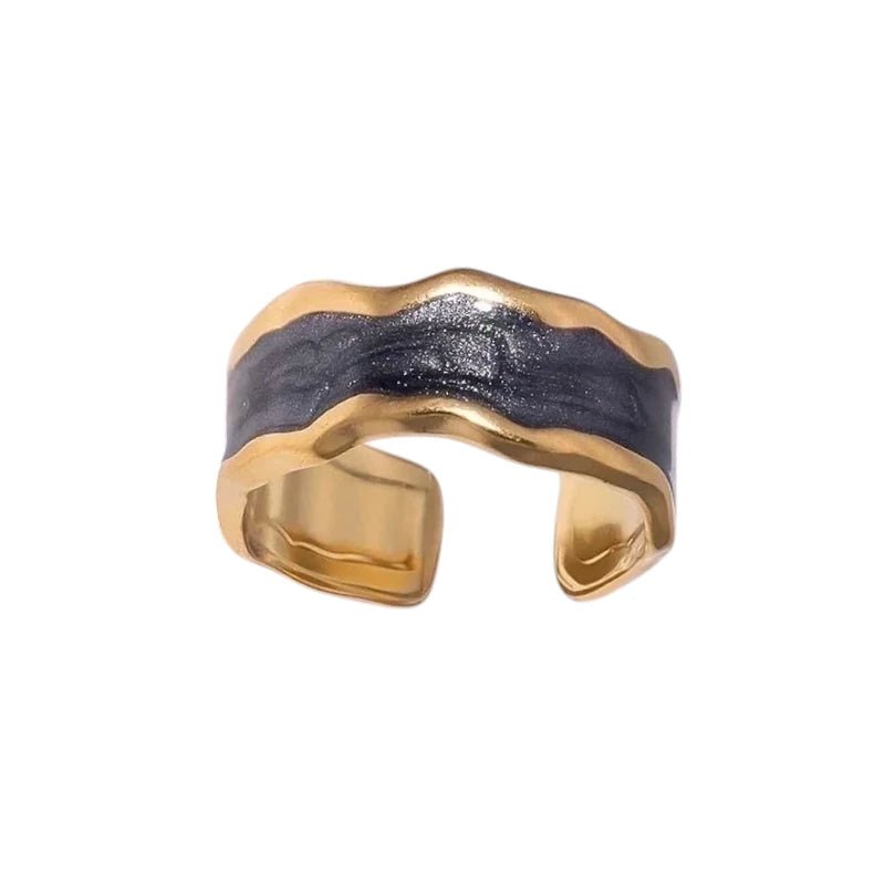 Stalen Damesring - Parelmoer - 8mm - Verstelbaar - Grijs - Grijs -