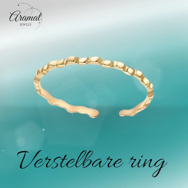 Stalen Damesring - Smal & Verstelbaar - 2mm - RVS - Goudkleur -