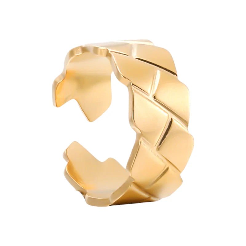 Stalen Dames- & Herenring - Verstelbaar - 9mm - RVS - Goudkleur -
