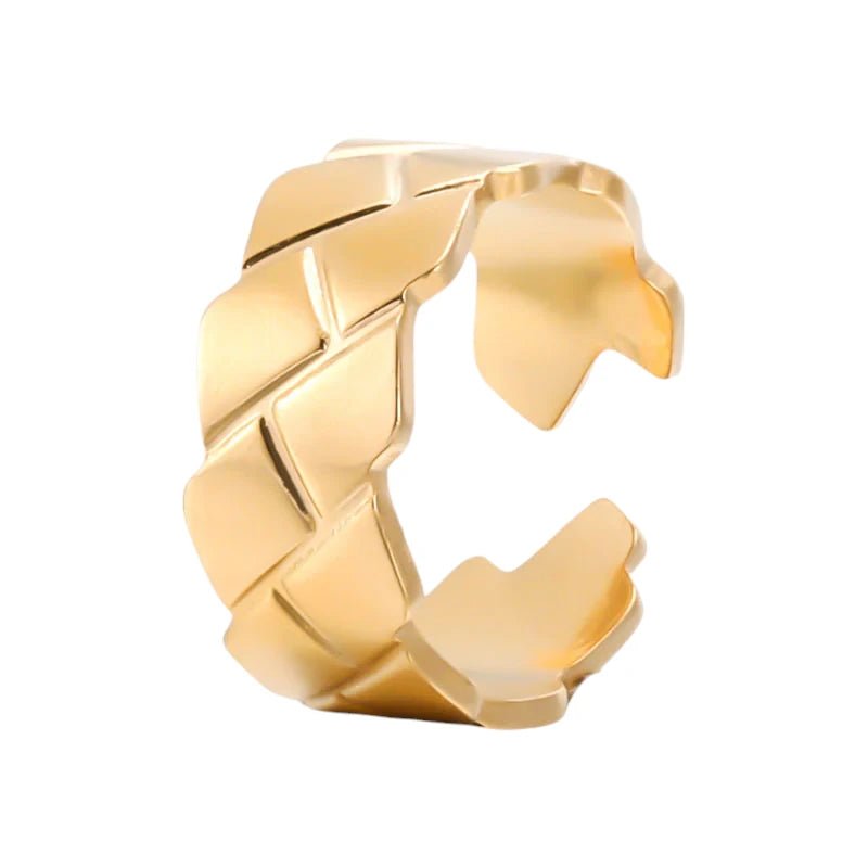 Stalen Dames- & Herenring - Verstelbaar - 9mm - RVS - Goudkleur -