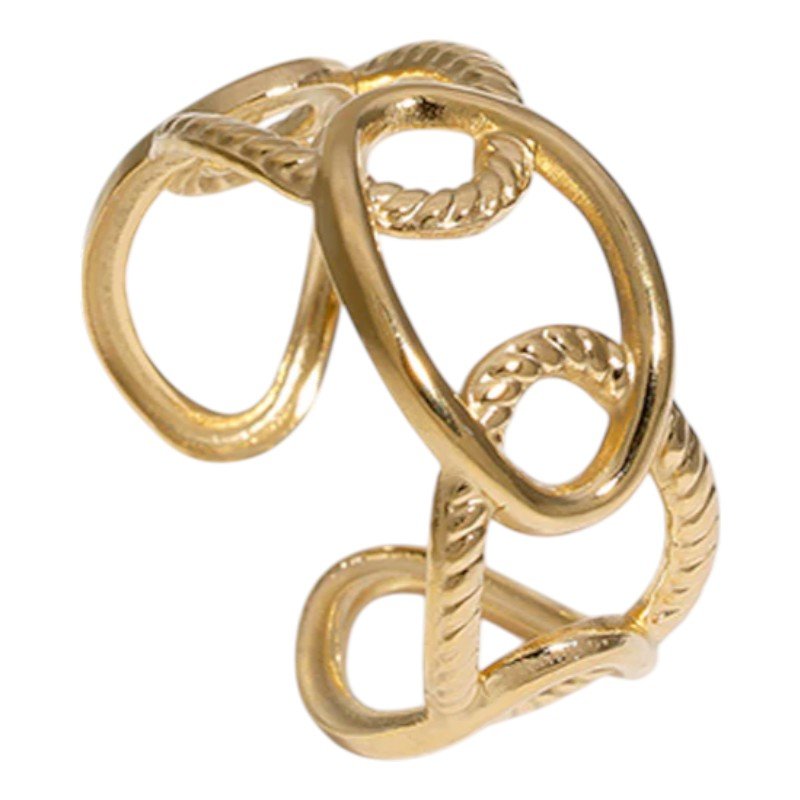 Stalen Schakelring - Verstelbaar - Stainless Steel - 10mm - Goudkleur -