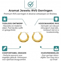 Goudkleurige RVS Oorringen Glad en Breed 20x4mm -