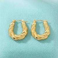 Goudkleurige Rechthoekige Creolen 26x20mm - Stainless Steel -