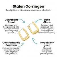 Goudkleurige Rechthoekige Creolen 25x15mm - Stainless Steel -