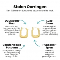 Goudkleurige Rechthoekige Creolen 30x16mm - Stainless Steel - Trendy -
