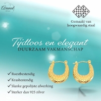 Goudkleurige Ovale Creolen 25x19mm - Stainless Steel - Trendy -
