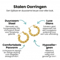 Goudkleurige Stainless Steel Oorringen 22mm - Gedraaid - Creolen -