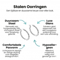 Twisted Hoepel Oorringen 30mm - Zilverkleurig - RVS - Creolen -