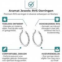 Twisted Hoepel Oorringen 30mm - Zilverkleurig - RVS - Creolen -