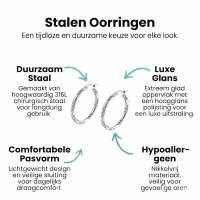 Twisted Hoepel Oorringen 30mm - Zilverkleur - RVS - Creolen -