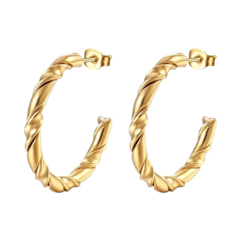 Twisted Hoepel Oorstekers 30mm - RVS - Tijdloos & Trendy - Zilverkleur -