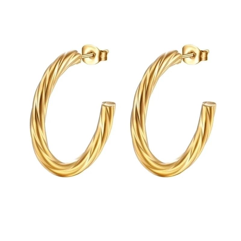 Hoepel Oorstekers 30mm - RVS - Zilver & Goudkleur - Zilverkleur -
