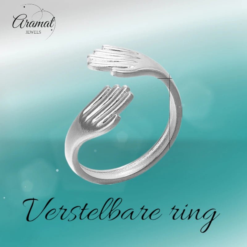 RVS Damesring Verstelbaar &acirc;&euro;&ldquo; 2 Handjes &acirc;&euro;&ldquo; One Size - Zilverkleur