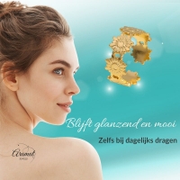 Damesring Verstelbaar &acirc;&euro;&ldquo; Bloemetjes Schakels &acirc;&euro;&ldquo; One Size - Goudk