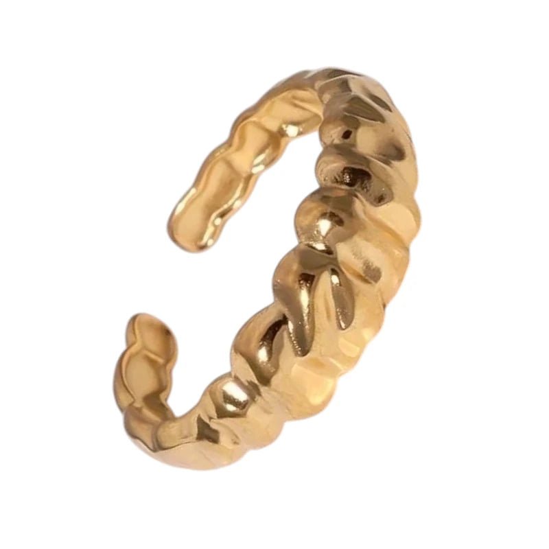 Damesring Verstelbaar &acirc;&euro;&ldquo; Open Ring met Motief &acirc;&euro;&ldquo; One Size - Goud