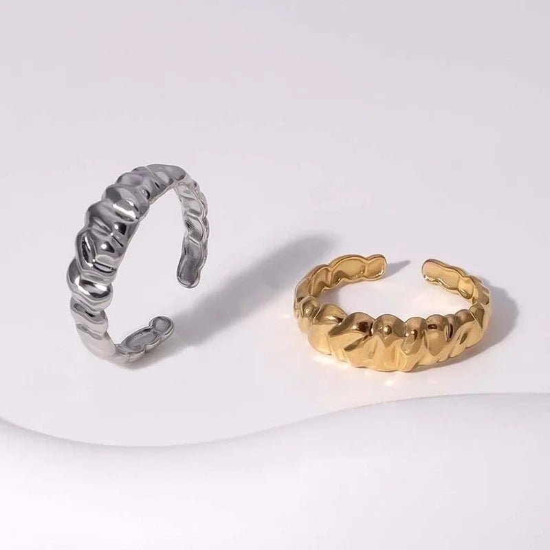 Damesring Verstelbaar &acirc;&euro;&ldquo; Open Ring met Motief &acirc;&euro;&ldquo; One Size - Goud
