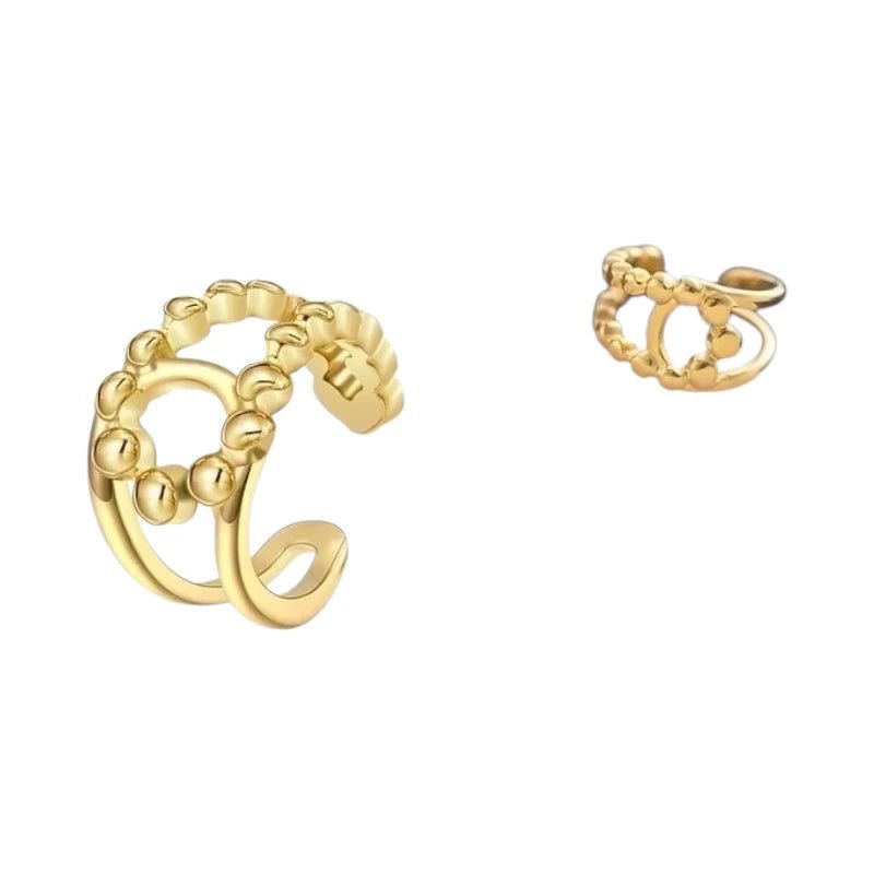 RVS Verstelbare Ring - Geknoopt Dot Motief - One Size - Goudkleur -